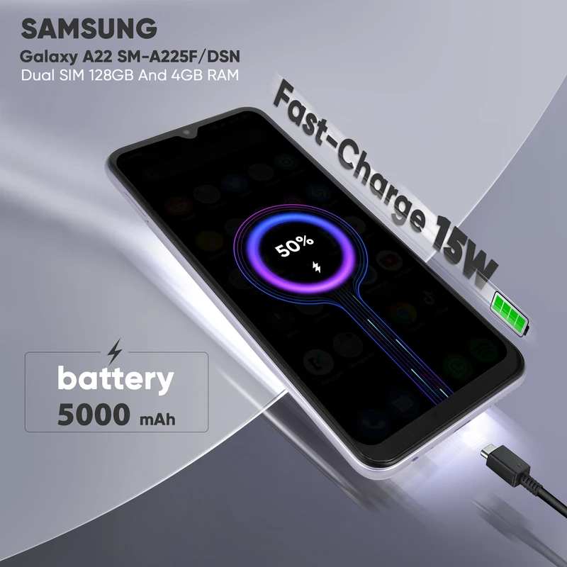 گوشی موبایل سامسونگ مدل Galaxy A22 SM-A225F/DSN دو سیم کارت ظرفیت 128 گیگابایت و رم 4 گیگابایت
