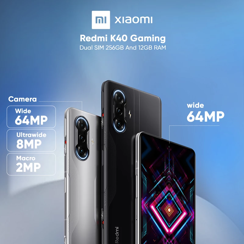 گوشی موبایل شیائومی مدل Redmi K40 Gaming دو سیم کارت ظرفیت 256 گیگابایت و رم 12 گیگابایت