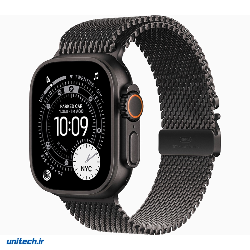 ساعت هوشمند 49 میلیمتری اپل مدل Ultra 3 Black Titanium با بند Titanium Milanese Loop