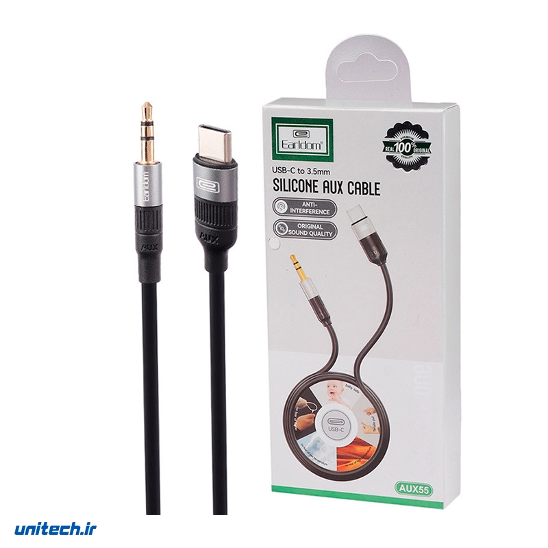 کابل تبدیل Type-C به AUX ارلدام مدل ET-AUX55 طول 1 متر