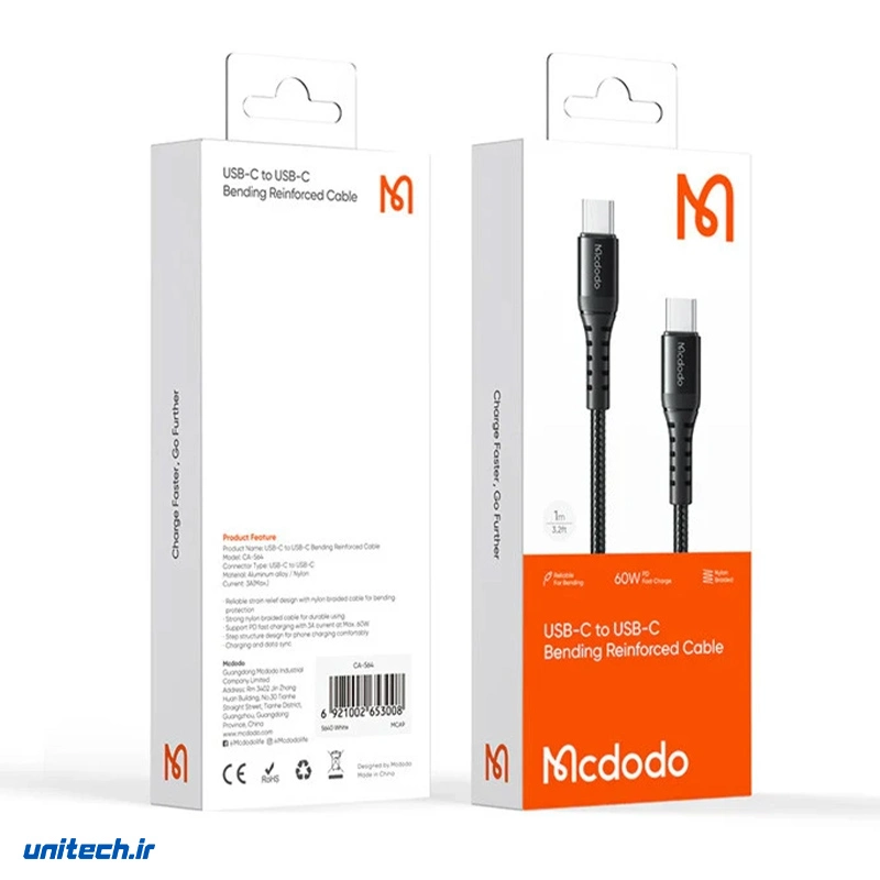 کابلدوسرتایپسیفستشارژ60واتمکدودوCA564طول1متر2